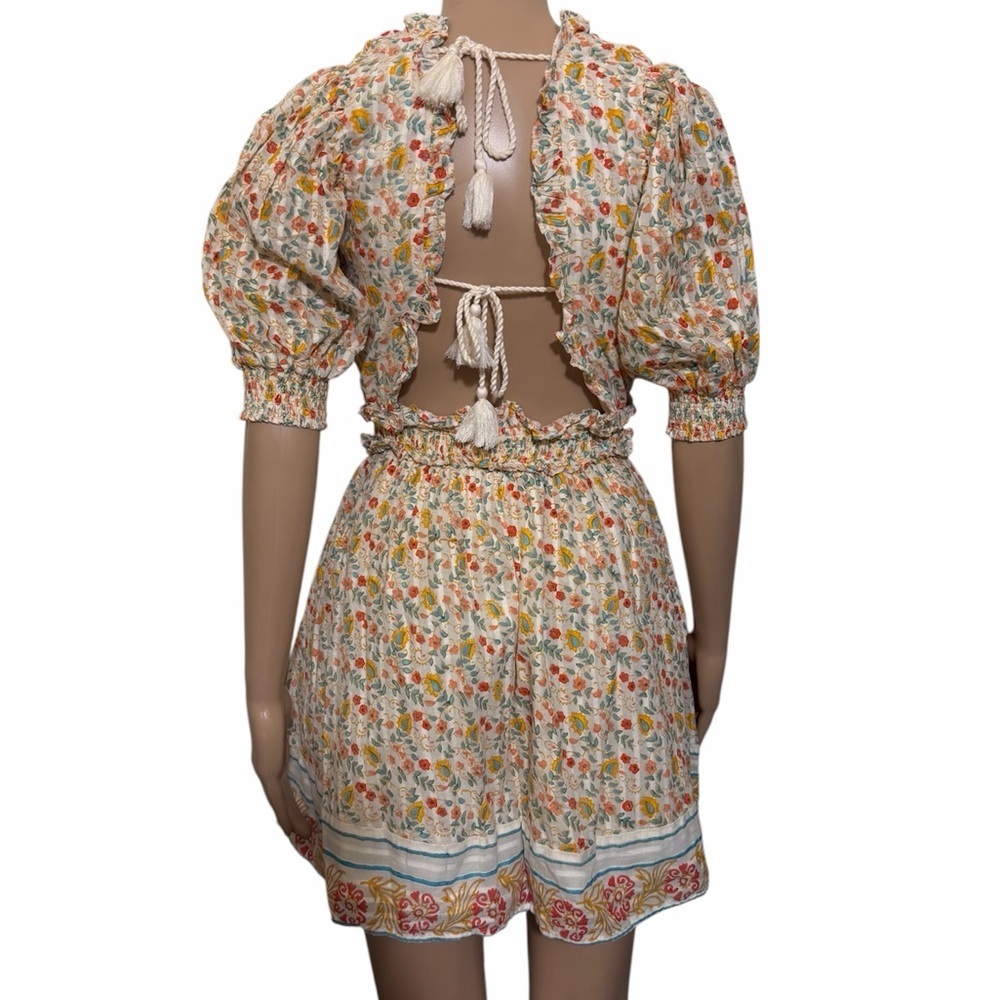 Cleobella cottage core Cream Mini Dress with Multicolor Floral Print - Picture 3 of 8